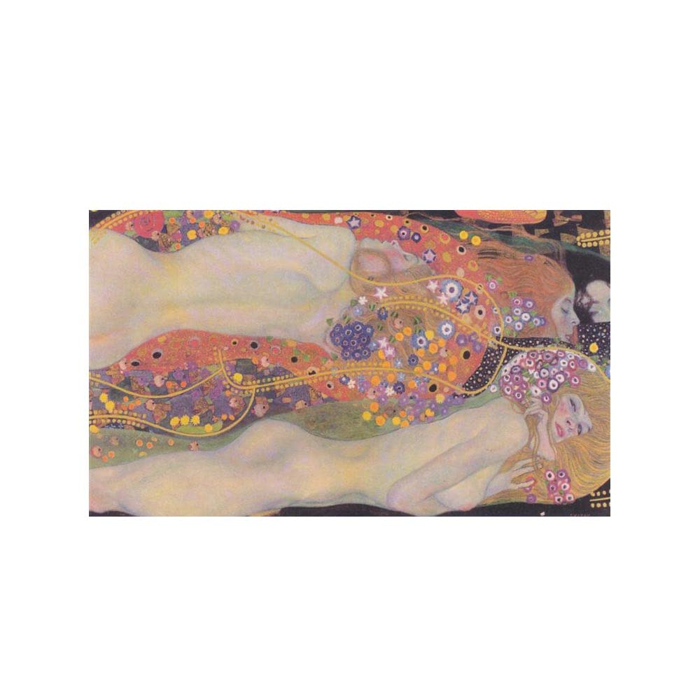 "Water snakes I" by Gustav Klimt Canvas Prints Vintage Canvas Wall Art for Living Room Wall Pictures for Bedroom Home Decorations for Kitchen Wall Paintings(95x160cm37x63inch,No Framed)