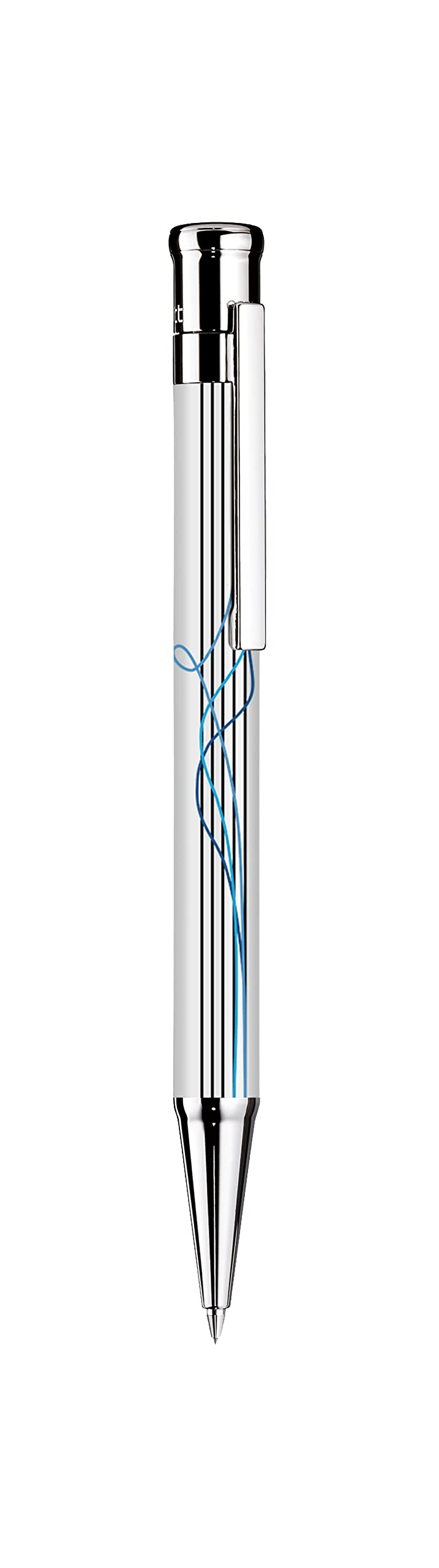Otto Hutt Design 04 002-18779 - Matita con rivestimento di alta qualità e superficie lucida in colore bianco con stampa a 4 linee, con mine da 0,7 mm e gomma da cancellare