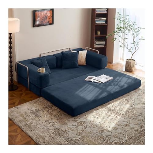 Ghygetrich Puff Cama, Sofa Comprimido Sofa Cama Plegable Sofa 3 Plazas Oferta Sofa Modular Sofas Cama Sofa Espuma Comprimida Navy Blue 100 * 100 * 70cm