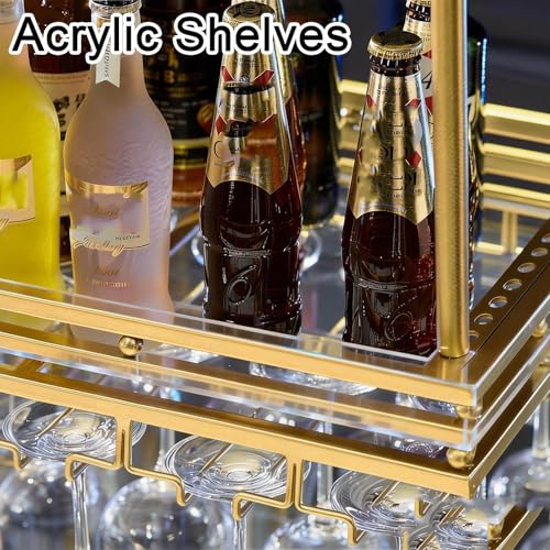 Soporte para Botellas de Vino Ajustable con Estante Acrílico Oro miniatura 5