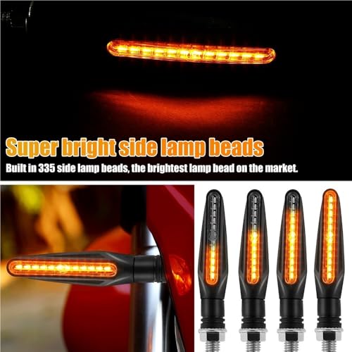 Intermitentes secuenciales de flujo continuo para moto con luz trasera integrada pack de 4 3