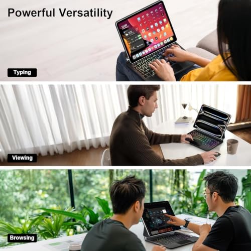 Image of GGQFGTOJ for iPad Pro 13 Inch Case with Keyboard (M5 /M4, 2025 /2024),Magic-Style Magnetic - 7 Colors Backlight -Floating Cantilever Stand - Multi-Touch Trackpad Keyboard Case for iPad Pro 13