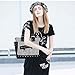 Women Fashion Rivet Handbag Purse Luminous Canvas Punk Tote with Shoulder Strap Crossbody Bag Large Capacity Black (Striped-Luminous)