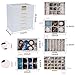 BOOVO Jewelry Boxes for Women, White and Black 6 Layer Large Jewelry Box for Necklace, Bracelet, Earrings, Rings Storage, Jewelry holder Organizer for Girls Gift (Clear White, 6 layer)