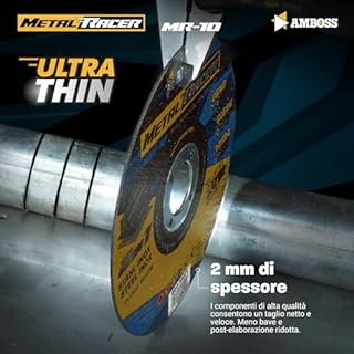 10x Dischi da taglio in metallo Ø 230 x 2 x 22,23 mm - Il disco da taglio metallico Metal Racer by AMBOSS WERKZEUGE è adatto per acciaio e acciaio inossidabile, disco da taglio acciaio/inox 230 adatto