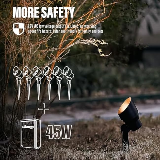 Malibu 6 Watt LED Floodlight, Landscape Lighting Outdoor Spotlight Waterproof Lighting for Driveway, Yard, Lawn, Flood, Garden, Outdoor Lighting