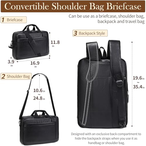 Stuery Faux Leather Messenger Bag