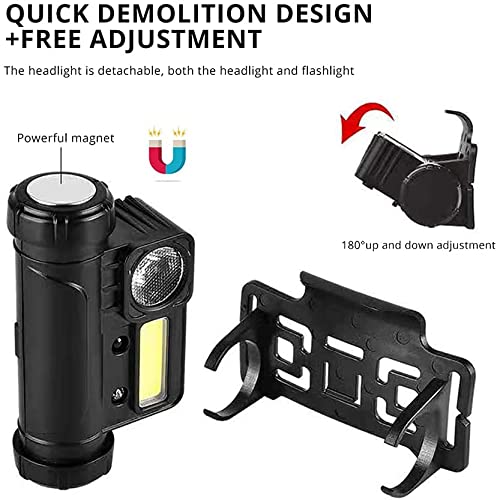 Image of LED del Sensor IR,Faro lateral del iman,Linterna de cabeza recargable USB,Mini linterna de Pesca a prueba de agua,Antorcha de Camping