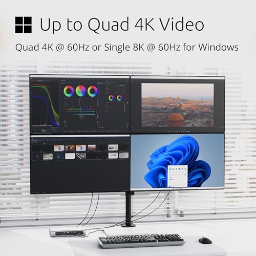 Image of Kensington SD5800T Thunderbolt 4 and USB4 Quad 4K Display Docking Station, 100W Charging, 2 x HDMI, 2 x DP, 2.5G Ethernet, Card Readers, for Windows /MacOS (K32856NA) (Pack of 6)
