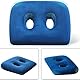 HULKAY Orthopädisches Sitzkissen für Sitzknochenschmerzen, Sitzknochen-Entlastungskissen aus Memory-Schaumstoff mit Zwei Löchern, für Po, unteren Rücken, Kniesehnen,Blau