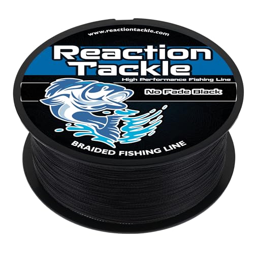 Reaction Tackle Braided Fishing Line NO Fade Black 20LB 150yd