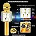 Verkstar Microphone, Birthday Gift Toy for Kids Portable Wireless Bluetooth 4 in 1 Handheld Karaoke Machine Speaker with Record Function for Android & iOS All Devices (Gold)