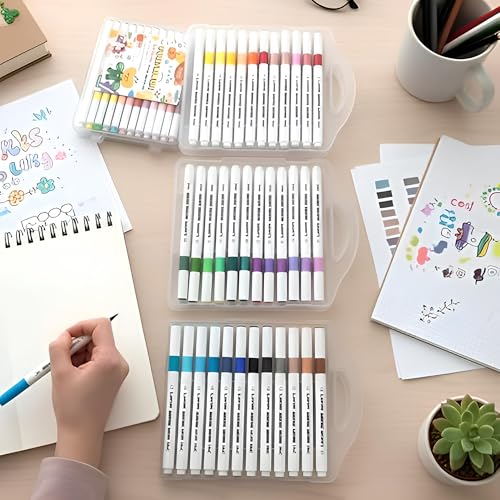 Image of Acrylic Paint Markers - Set of 36 Vibrant Colors, Permanent Water-Based Marker Pens for Rock Painting, DIY Crafts, Canvas, Glass & More