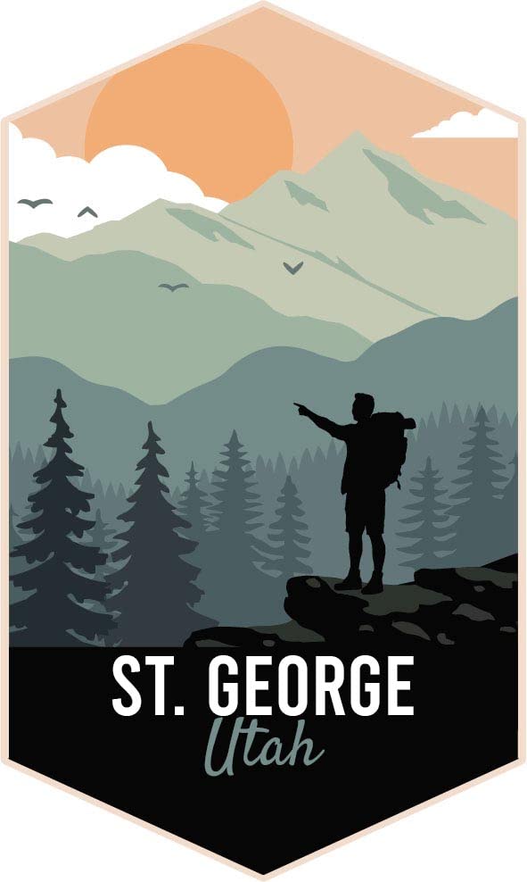 St. George Utah 2-Inch Vinyl Decal Sticker Outdoors Hike Design