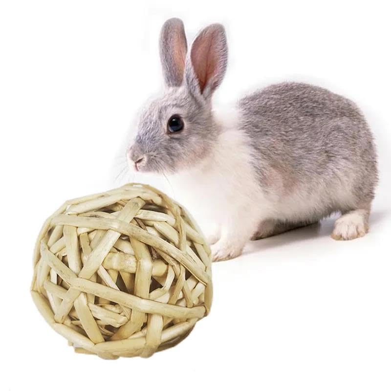 Juguete for hámster (4 Unidades, 7 cm), Bola Trenzada for Masticar, for Conejillos de Indias, Conejos, hámsters, pequeños Animales, Juguete Interactivo for, 010(9)