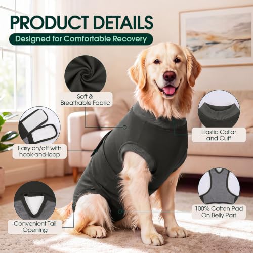Image of Kuoser Dog Surgery Suit Female Spay, Dog Recovery Suit Male Neuter