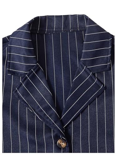 Image of Floerns Girl's 2 Piece Outfits Elegant Striped Sleeveless Suit Vest & Long Elastic Casual Pants Set