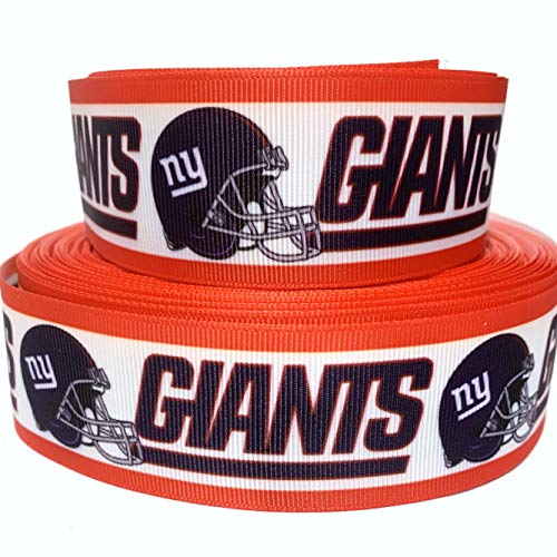 Grosgrain Ribbon 1.5" NY Giants Sports Football Printed Red White Blue Per Yard