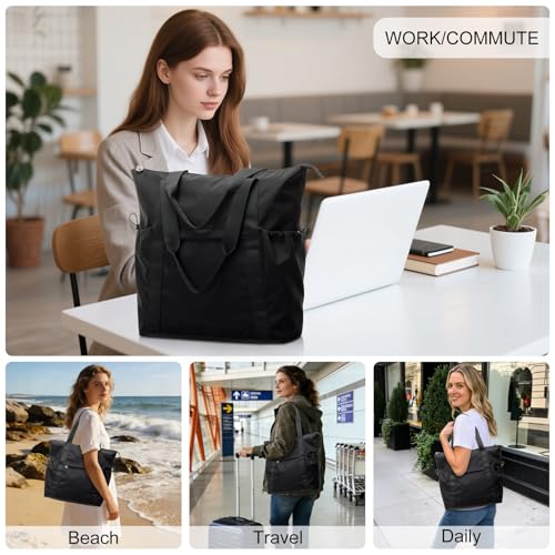 Bolso Tote para mujer, ligero, nylon para viaje y diario miniatura 6