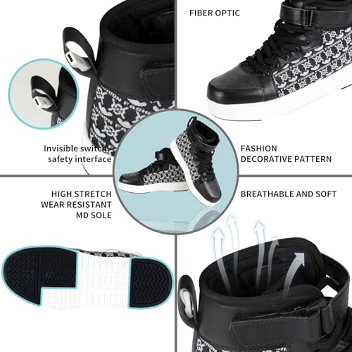 Fiber Optic LED Shoes for Women Men Light Up Sneakers for Adult USB Charging Flashing Luminous Trainers Shoes Women 8.5 /Men 72