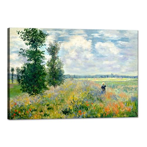 アートパネル モネ ポピー畑 油絵 複製画 絵画 大型 インテリア アートフレーム 複製絵 風景画 絵画 プレゼント-リビング ダイニング 寝室 お風呂 オフィス バー 木枠付きの完成品(40x60cm)