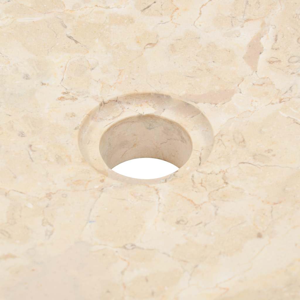 vidaXL Lavabo Sanitario Cuarto de Baño Servicio Fregadero Piezas de Fontanería Bricolaje Instalación Decoración Aseos Grifería 40x12 cm Mármol Crema Piedra Natural