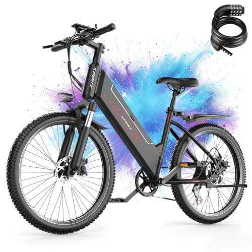 Image of Electric Bike for Adults, 1500W Peak E bike with 48V 12Ah Internal Removable Battery, 26 inch Electric Bicycle Up to 25MPH, 65 Miles Long Range, 5 Modes & 7 Speeds, Lightweight Cruiser E-bike for Commute