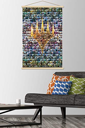 Trends International Magic: The Gathering - Collage Wall Poster, 22.375" x 34", Print and Beechwood Hanger Bundle