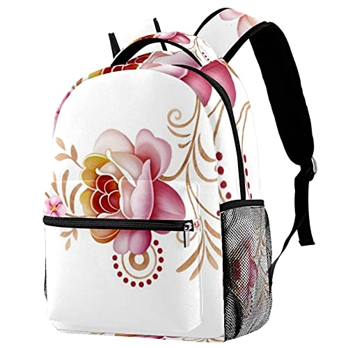 Sac à dos durable et léger pour l'école avec grand compartiment à motif géométrique