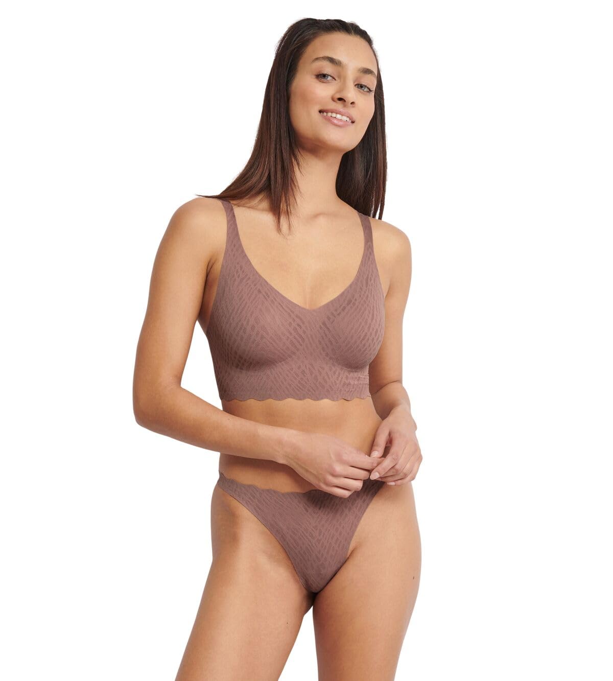 Sloggi Women's Zero Feel Bliss Bralette Bra, Cacao, L