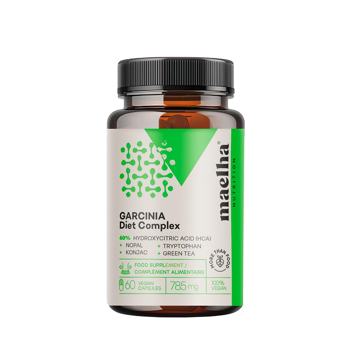 Garcinia Cambogia Extra Forte | Konjac alta titolazione di Glucomannano | Caffe Verde | Te Verde | Nopal | 60 capsule | 60% HCA | 100% Naturale e Vegano