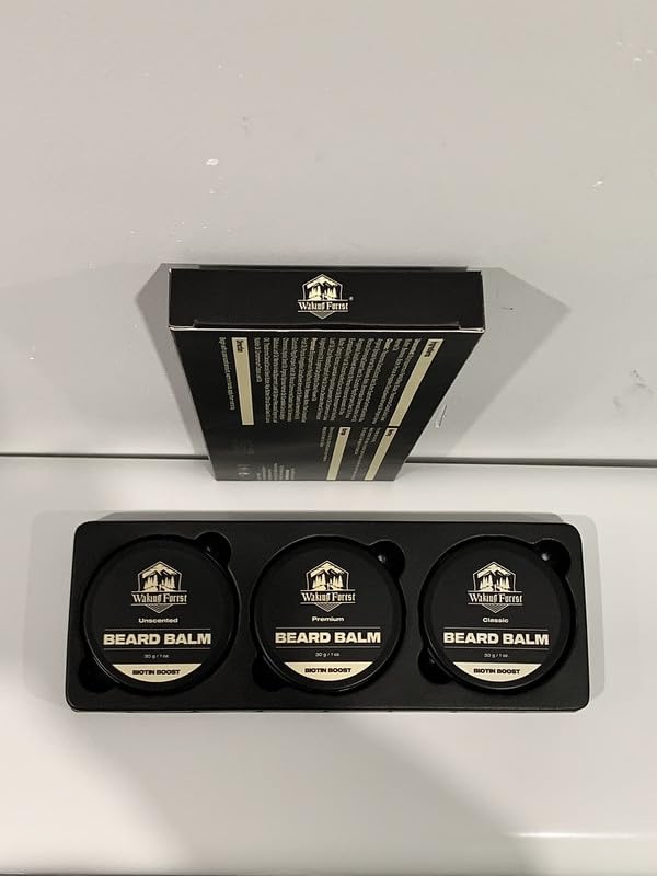 Miniatura 3 de Waking Forest Bálsamo para barba, Biotin Boost Growth Bálsamo para barba para hombres, paquete de 3 unidades más grueso suavizante e hidratante para