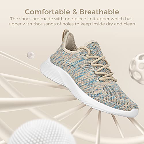 Image of Flysocks Slip On Sneakers for Women-Non Slip Gym Sports Shoes Lightweight Comfortable Walking Tennis Shoes, B- Mix Flesh, 6.5