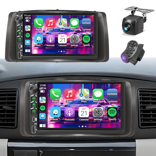 Plug&Play Car Stereo for Toyota Corolla 2003 2004 2005 2006 2007 2008 7 Inch IPS Touch Screen with Wireless Carplay/Android Auto/MirrorLink SWC/Backup Camera DSP AM/FM Radio