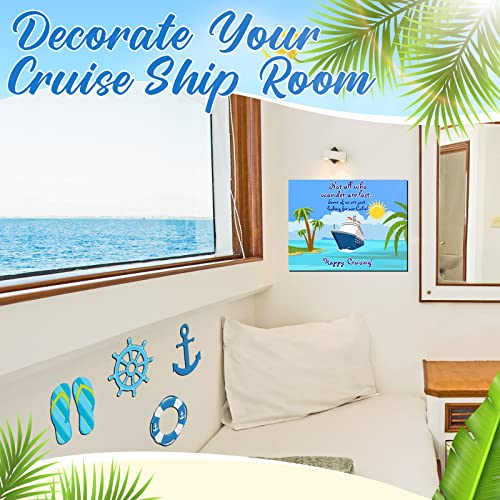 Image of Kanayu 6 Pcs Cabin Cruise Door Decorations Magnetic Large Ship Decorations Magnets Anchor Cruise Decor Car Fridge Magnet Decal for Carnival Stateroom Door