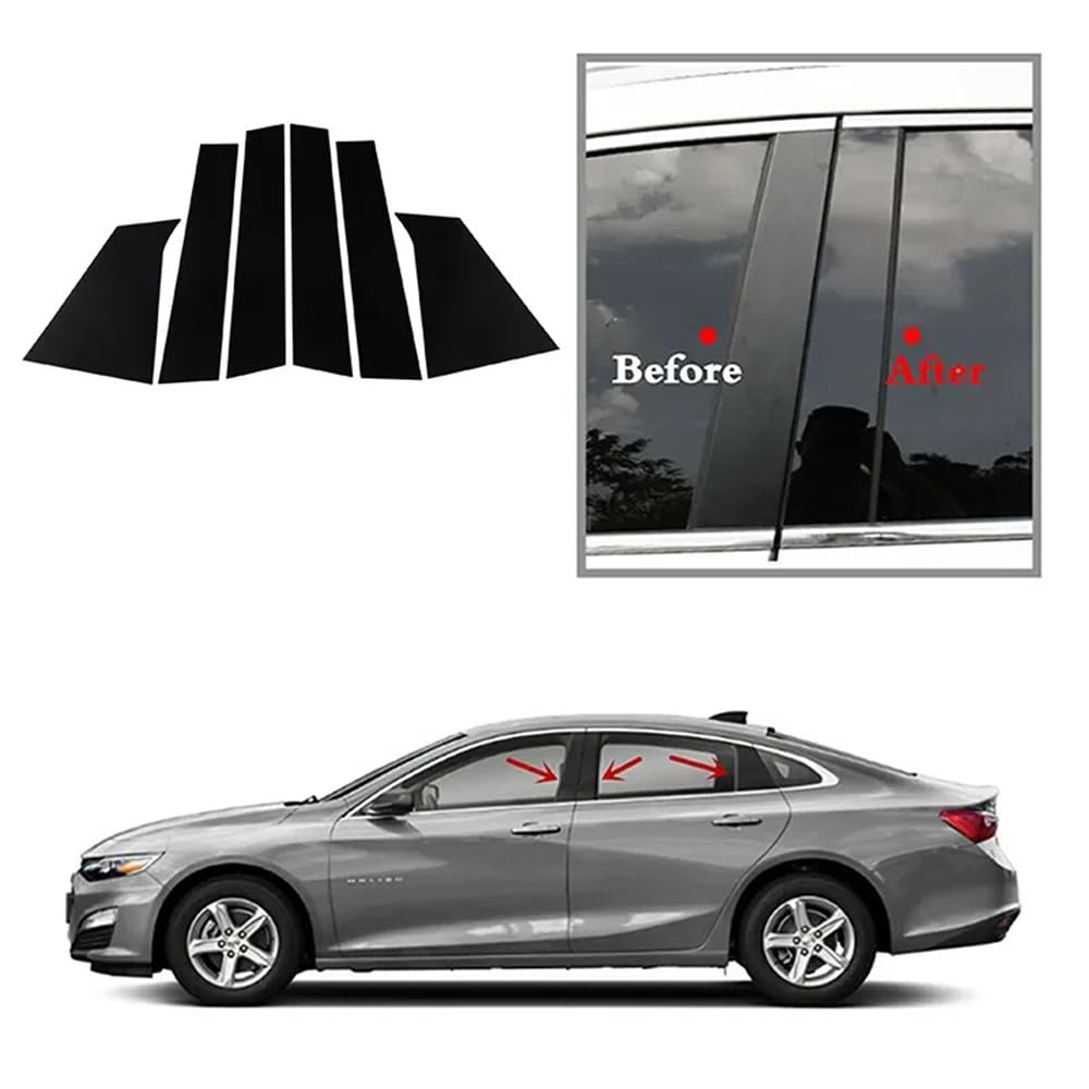 CAXUMO Montanti for montanti for auto Decorazione for porte e finestre Adesivi Copertura for finiture, for Chevrolet, for Malibu Limited Sedan 2016, for Sedan 2013-2015 Pilastri per auto