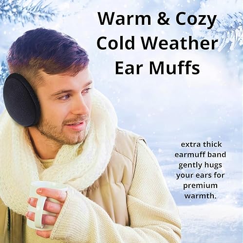 eyegla mens ear muffs foldable winter earmuffs fleece warm ear warmers adjustable ear muff