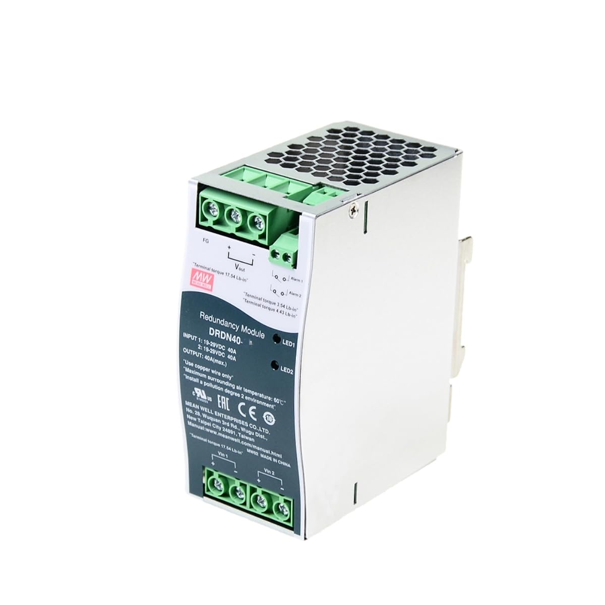 Mean Well DRDN 40W Switching Power Supply DRDN40-24 Dual Channel Inputs Redundant Modular DIN Rail Power Supply Driver Converter Transformer for