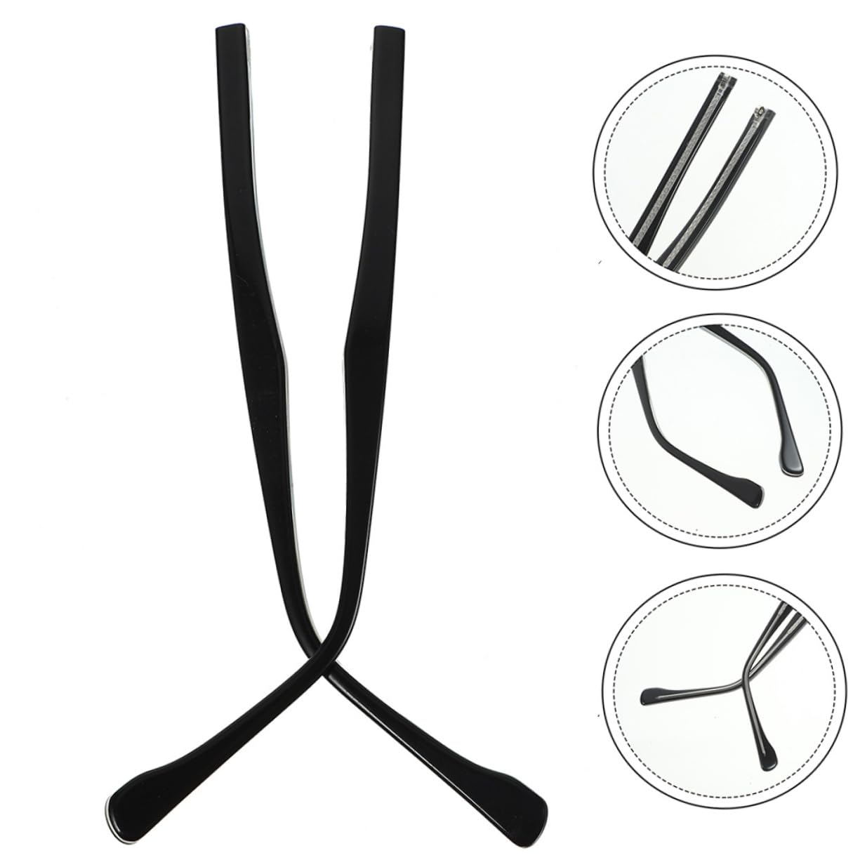 minkissy 8 Paare Brillenzubehör Universeller Brillenbügel Brillenersatzbügel Brillenteile Brillenarm Beine Brillenreparaturteil Brillenreparaturzubehör Ersatzbrille Bügel Black Metall