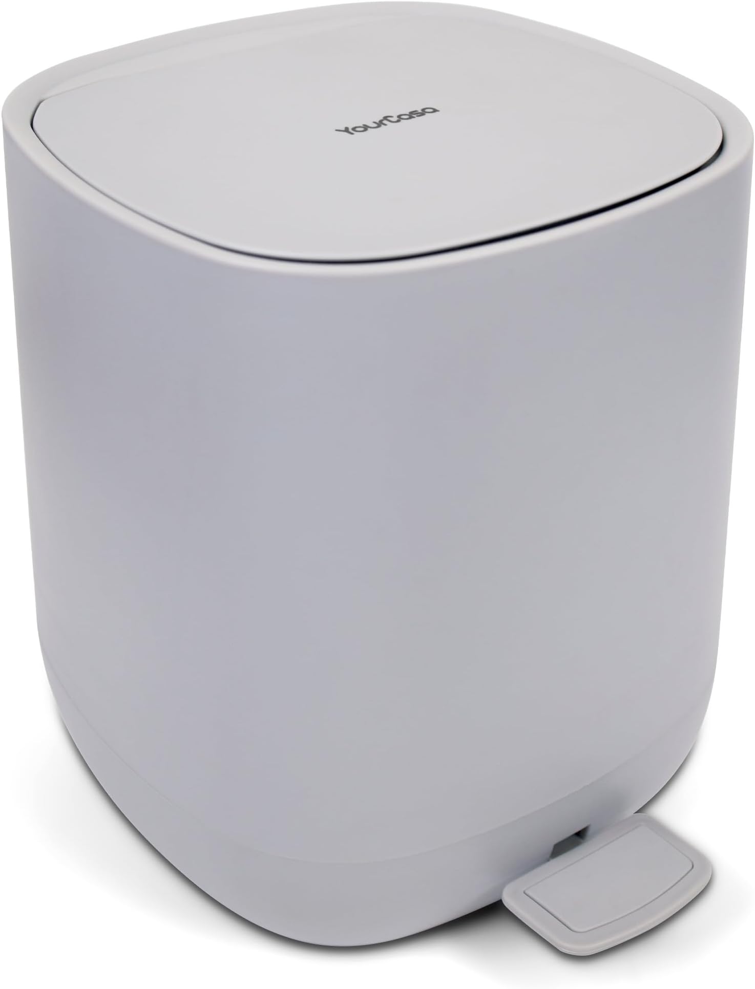 Bathroom bin 5L - bathroom bin with lid [Softclose] - bedroom bin with lid - small bin - [Non Slip] pedal bin - toilet bin - sanitary bin - toilet bin with lid small bathroom bin (Grey)