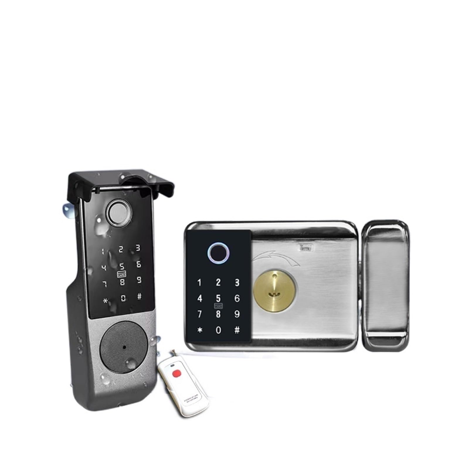 Serrure de porte électronique sans clé extérieure connectée Wifi avec carte IC et code