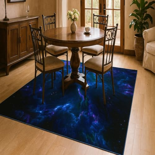 Tapis abstract bleu purple vert noir pour dynamiser un sol terne - 2