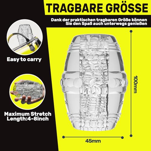 Masturbator Taschenmuschi Sex spielzeug für die Männer,Realistischer 3D Masturbation Erotik Manuelle Cup Masturbatoren Eichel Stimulation Pocket Pussy (Transparent)