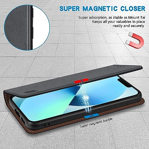 Image of ZZXX for iPhone 13 Wallet Case Strong Magnetic 6.1 inch,Grey