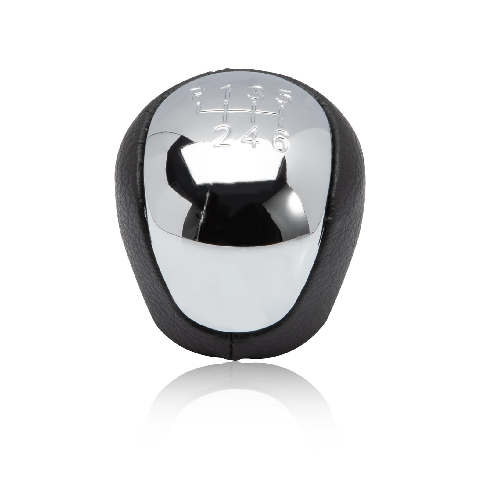 LVGVZTTGKM Knob Only Gear Knob Manual for Hyundai for I30 for Ix35 PU Leather 6-Speed Chrome Stylish Shift Lever 1 6 Speed Gear