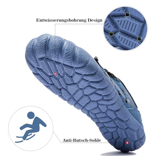 Image of Men's Hike Barefoot Quick-Dry Sports Shoes Wide Toe Aqua for Swim Diving Surfing Kayaking Pool Beach Walking