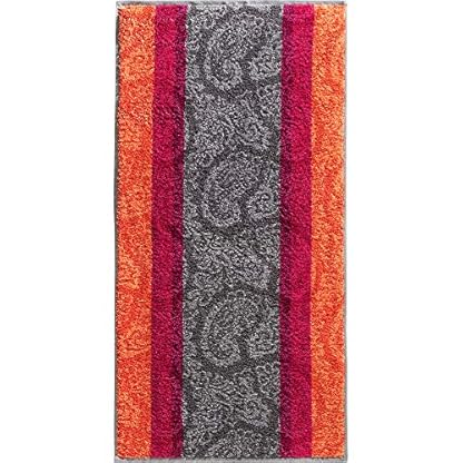 Erwin Müller Handtuch-Set 4er-Pack Walk-Frottier Bordeaux/orange/grau Größe 50x100 cm – Bild 3
