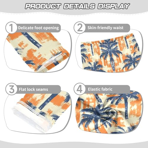 Tropical Summer Palm Tree Girls Leggings Soft Stretch Workout Yoga Dance Pants for Kids Casual Tights3