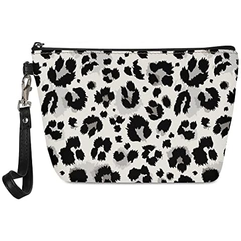 GLUDEAR Women Travel Makeup Bag Cosmetic Bag Train Case Makeup Bag Toiletry bag Organizer Portable Artist Storage Bag, Leopard Print, 8.5"L x 5.7"W x 2.5"D Cover