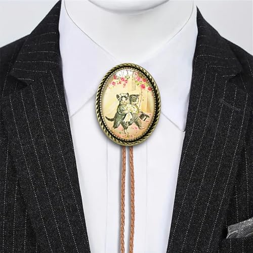 Image of Jeilwiy Bolo Tie for Men Western Cowboy Gothic Bolo Tie Necklace Halloween